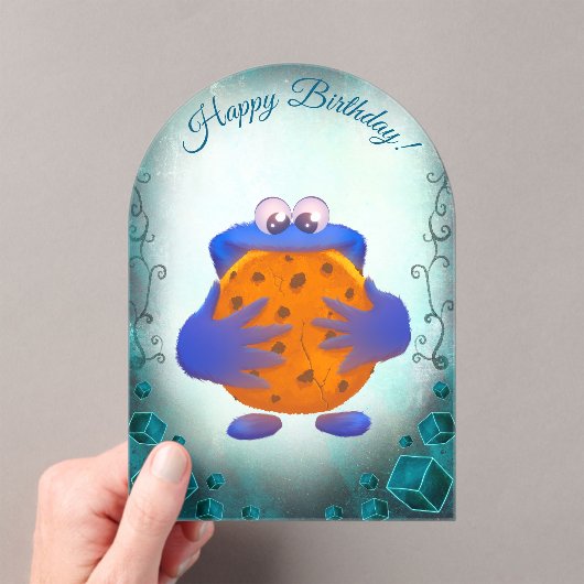 Birthday invitation - Cookie Monster アクリル招待状 (インサイチュ (ポータブル))