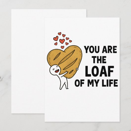 Birthday Invitation - Cute Bread Pun Party Invite 招待状 (正面/裏面)