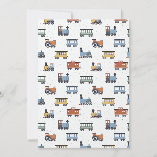 Birthday Invitation Editable Template Modern Train 招待状 (裏面)