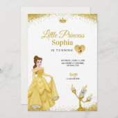 Birthday Invitation featuring a princess 招待状 (正面/裏面)