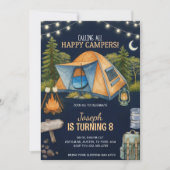 Birthday Invitation featuring camping theme  招待状 (正面)