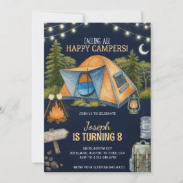 Birthday Invitation featuring camping theme  招待状