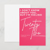 Birthday Invitation for 22  招待状 (正面/裏面)