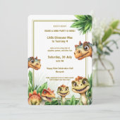 Birthday Invitation Kids Party Dinasaur Watercolor 招待状 (スタンド正面)