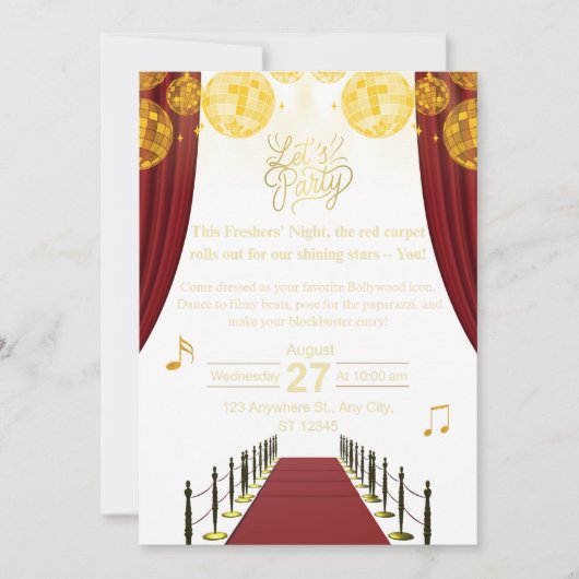 Birthday Invitation Minimal Elegant Modern Design 招待状 (正面)