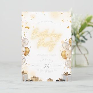 Birthday Invitation Pink Aesthetic Cute Design 招待状