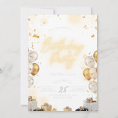 Birthday Invitation Pink Aesthetic Cute Design 招待状 (裏面)