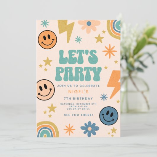 Birthday Invitation Postcards Design 招待状 (スタンド正面)