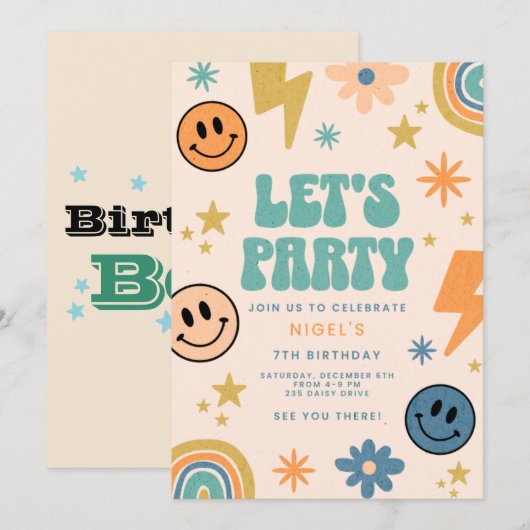 Birthday Invitation Postcards Design 招待状 (正面/裏面)