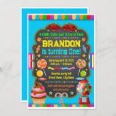 Birthday invitation Sweet candy 招待状 (正面/裏面)