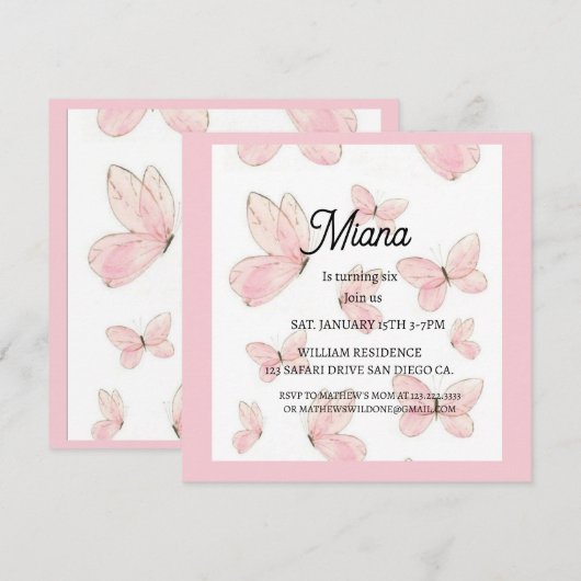 Birthday invitations 招待状 (正面/裏面)