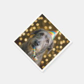 Birthday Irish Wolfhound Dog With Party Hat スタンダードカクテルナプキン (角)