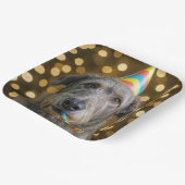 Birthday Irish Wolfhound Dog With Party Hat ペーパープレート (傾斜あり)