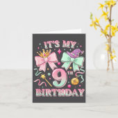 Birthday It's My 9th Birthday Cute Magical Princes カード (黄色い花)