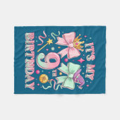 Birthday It's My 9th Birthday Cute Magical Princes フリースブランケット (正面(横))