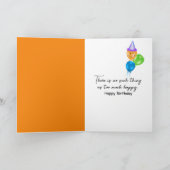 Birthday Jeans and Orange Sneakers in Flowers カード (内部)