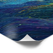 Birthday Jet Fighter Airplane Clouds Van Gogh  ポスター (コーナー)