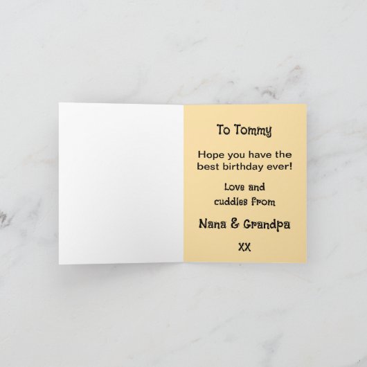 Birthday Jungle Snake Photo カード (内部)