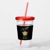 Birthday King Gold Crown Royal Monogram Luxury アクリルタンブラー (裏面)
