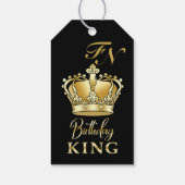 Birthday King Gold Crown Royal Monogram Luxury ギフトタグ (裏面)