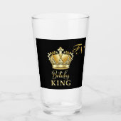 Birthday King Gold Crown Royal Monogram Luxury タンブラーグラス (正面)