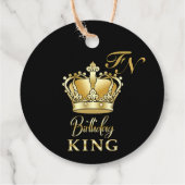 Birthday King Gold Crown Royal Monogram Luxury フェイバータグ (裏面)