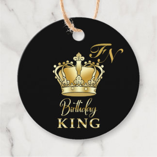 Birthday King Gold Crown Royal Monogram Luxury フェイバータグ