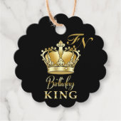 Birthday King Gold Crown Royal Monogram Luxury フェイバータグ (正面)