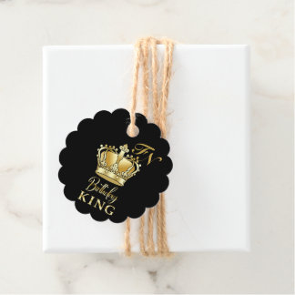 Birthday King Gold Crown Royal Monogram Luxury フェイバータグ