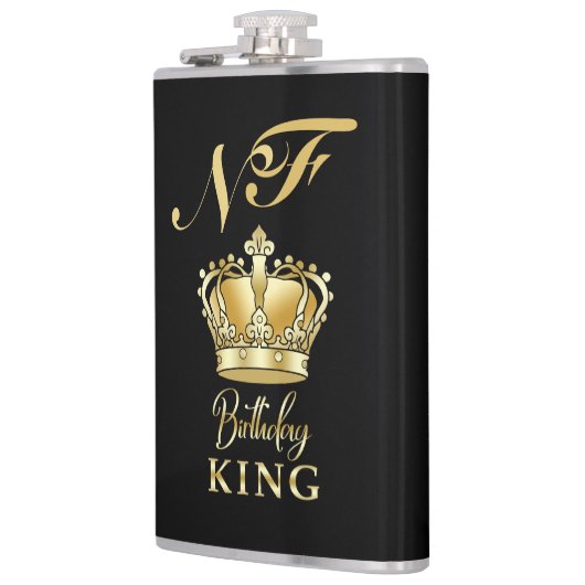 Birthday King Gold Crown Royal Monogram Luxury フラスク (左)