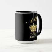Birthday King Gold Crown Royal Monogram Luxury マグカップ (正面右)