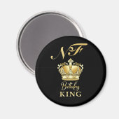 Birthday King Gold Crown Royal Monogram Luxury マグネット (正面/裏面)