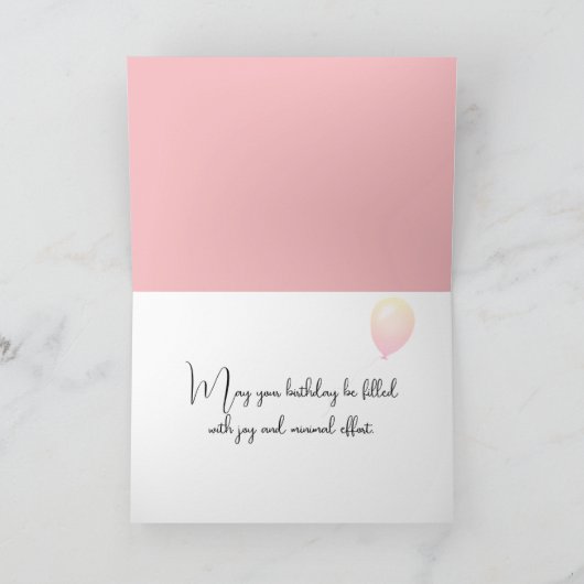 Birthday Kitten Sleeping in a Pink Slipper カード (内部)