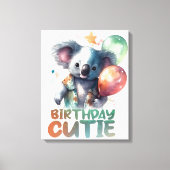 Birthday Koala Design キャンバスプリント (正面)