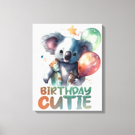 Birthday Koala Design キャンバスプリント
