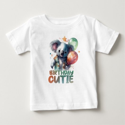 Birthday Koala Design ベビーTシャツ (正面)