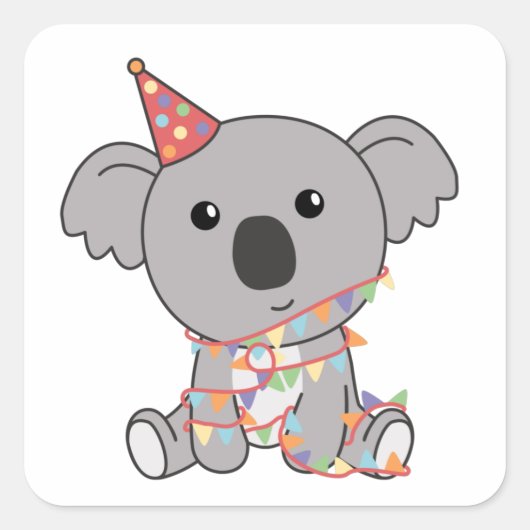 Birthday Koala For Kids A Birthday Square Sticker スクエアシール (正面)