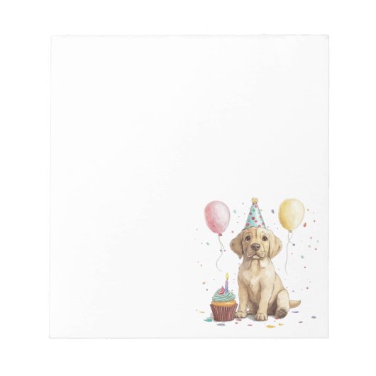 Birthday Labrador Retriever Dogs ノートパッド (正面)