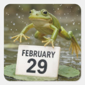 Birthday Leap Year Frog スクエアシール (正面)