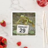 Birthday Leap Year Frog スタンダードカクテルナプキン (インサイチュ)