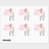 Birthday Llama スクエアシール (シート)