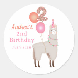 Birthday Llama ラウンドシール
