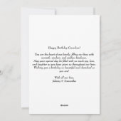 Birthday Love My Grandmother Airplane Heart Custom シーズンカード (裏面)