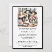 Birthday Lunch Chic Ladies Black Hat  Invitation 招待状 (正面)