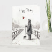 Birthday Man Watching a Cardinal カード (正面)