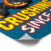 Birthday Monster Truck 4 Year Old Boys 4th Party B ポスター (角)