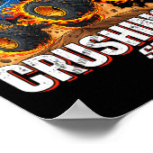 Birthday Monster Truck 8 Year Old Boys 8th Party B ポスター (角)