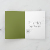 Birthday Mouse Blowing Dandelion Seedlings カード (内部)