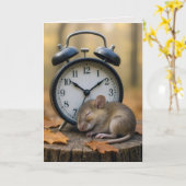 Birthday Mouse Getting Older Humor カード (黄色い花)