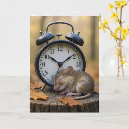 Birthday Mouse Getting Older Humor カード (黄色い花)